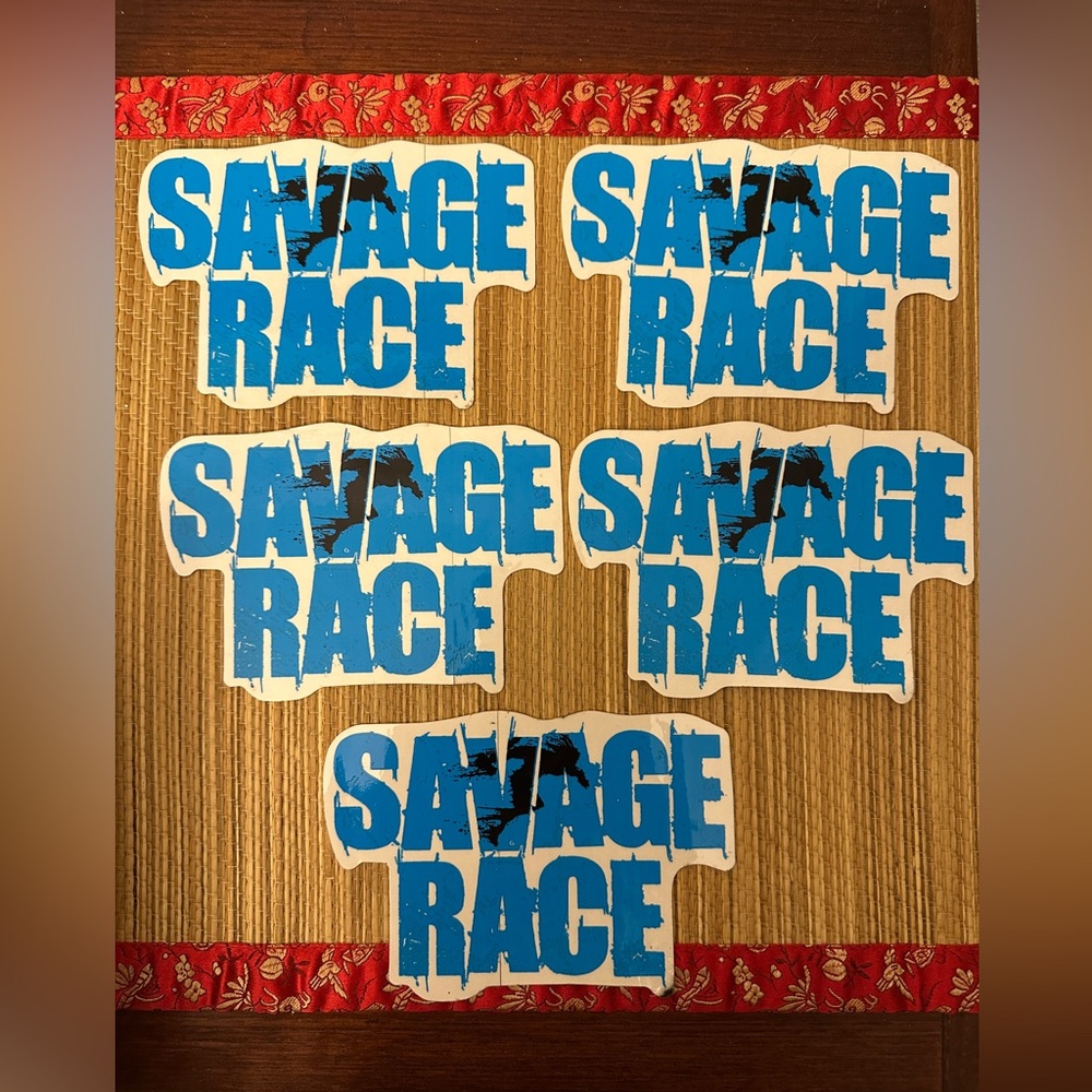 Savage Race Mud Run Souvenir Stickers Set Of 5 6” X 4”
